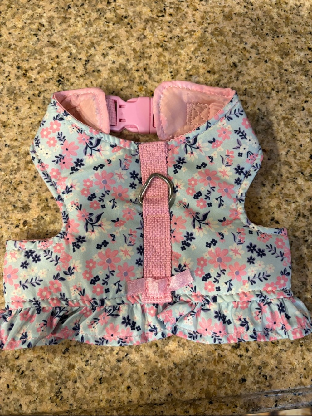 Pink Floral Dog Harness Vest - Small